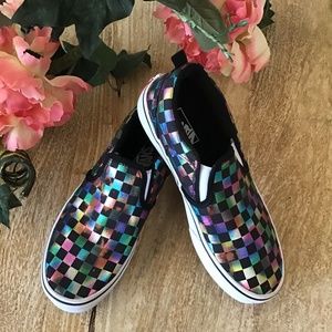 Vans SlipOn- Metallic Rainbow Checkerboard